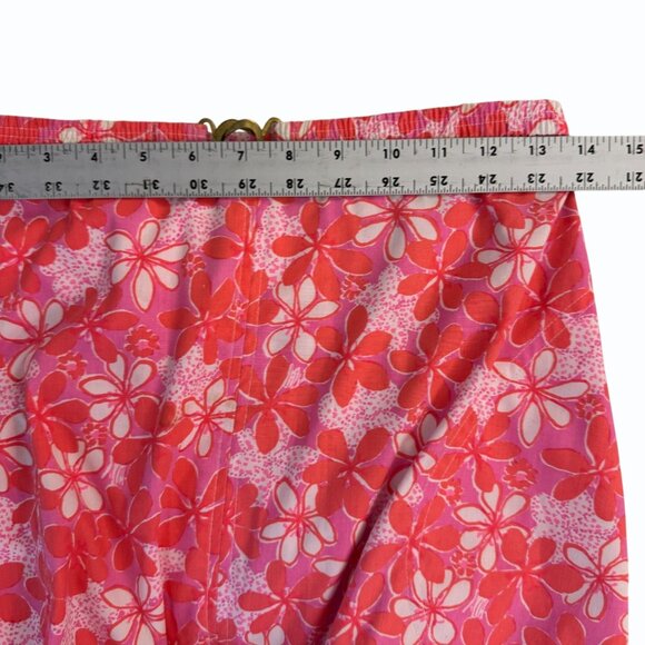 VTG 70s Lilly Pulitzer Wrap Skirt Size S Midi Ditzy Floral Belted Buckle - Picture 6 of 8